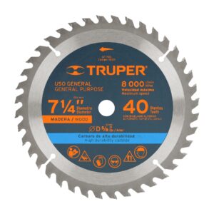 18301-TRUPER Disco sierra p/madera 7-1/4″, 40 dientes, centro 5/8″